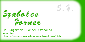 szabolcs horner business card